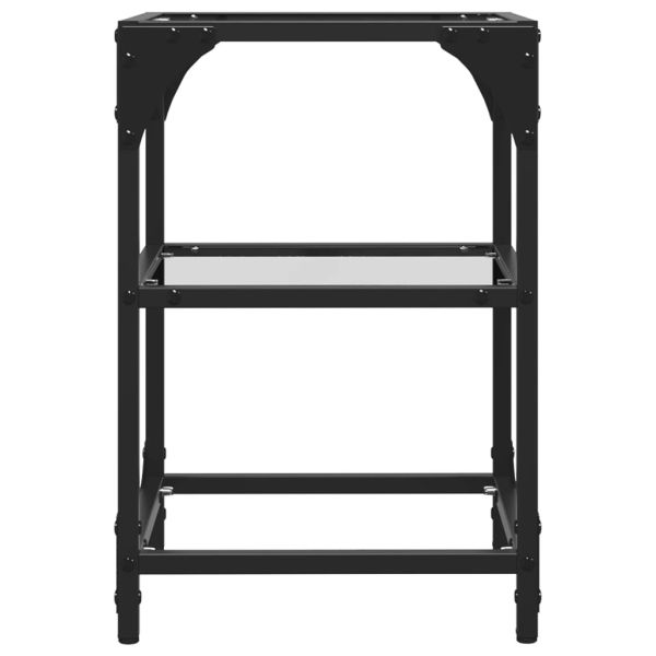 Маса за кафе с прозрачен стъклен плот 30x30x45 см стомана