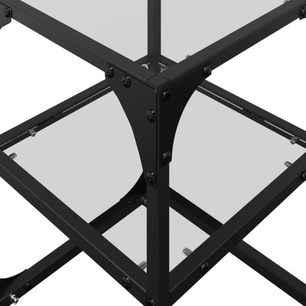 Маса за кафе с прозрачен стъклен плот 30x30x45 см стомана