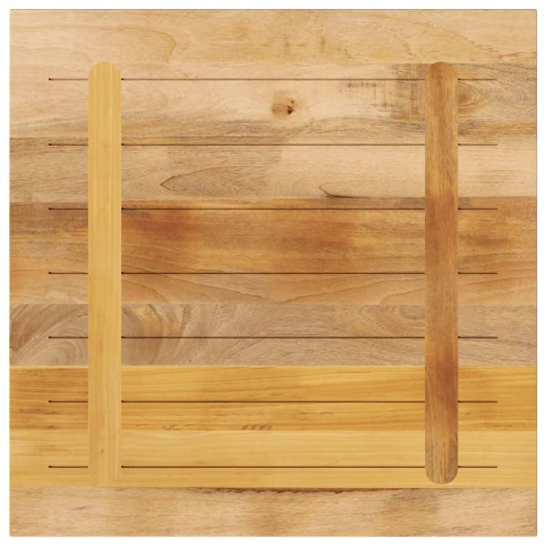 Плот за маса, 80x80x2,5см, квадратен, масивно дърво грубо манго