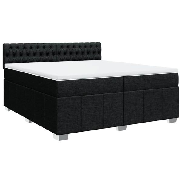 Боксспринг легло с матрак, черно, 200x200 см, плат