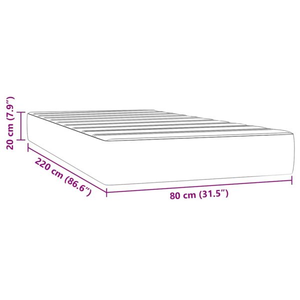 Матрак с покет пружини 80 x 220 x 20 см Черно