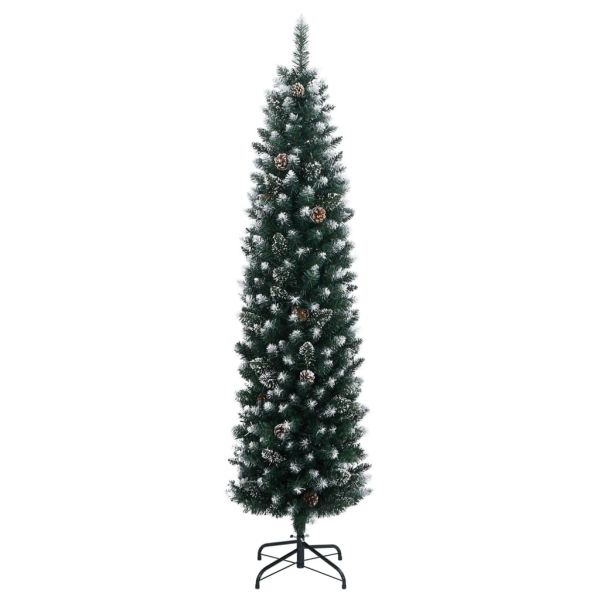 Изкуствена тънка коледна елха, 300 LED, 180 см