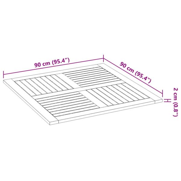 Плот за маса 90x90x2,2 см квадратен масивна акация