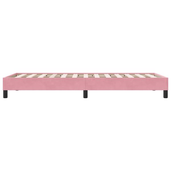 Box Spring легло без матрак розово 80x210 cm кадифе