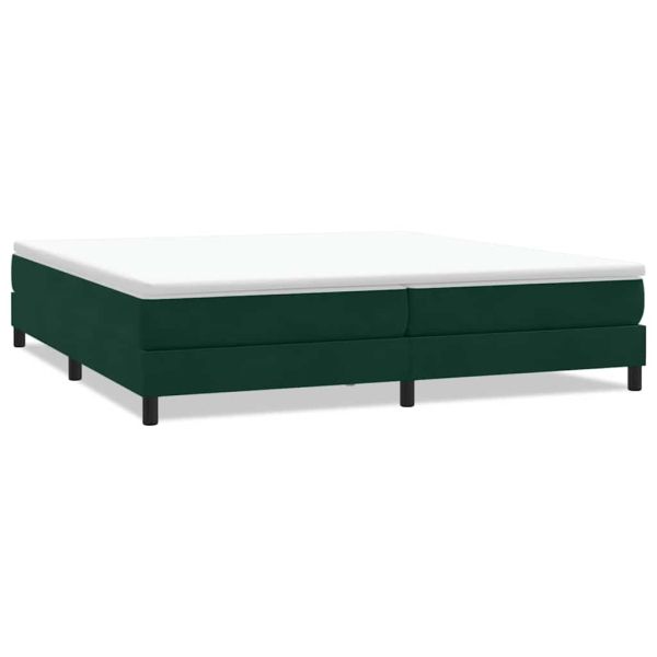 Box Spring Легло без матрак Тъмнозелено 200x210 cm Кадифе