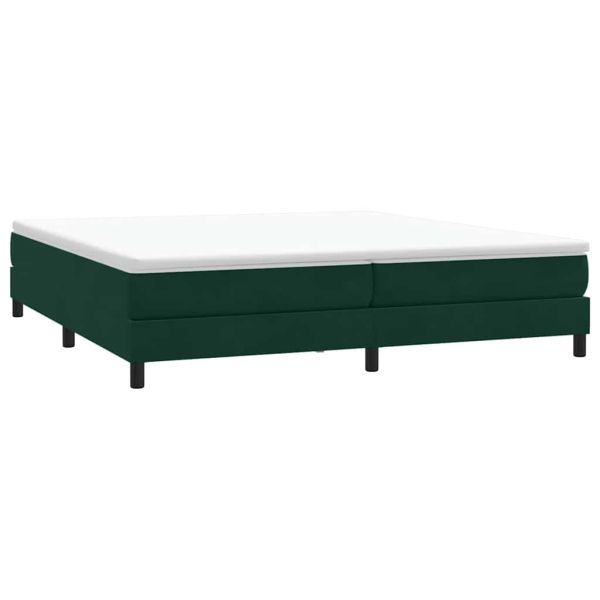 Box Spring Легло без матрак Тъмнозелено 200x210 cm Кадифе