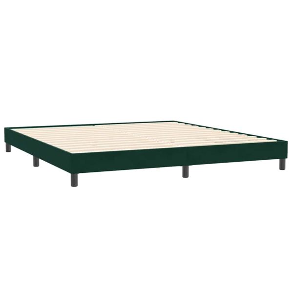 Box Spring Легло без матрак Тъмнозелено 200x210 cm Кадифе