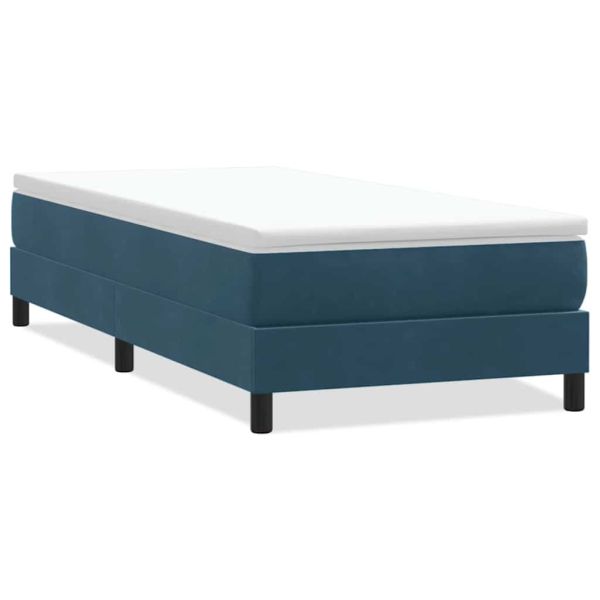 Box Spring легло без матрак Тъмно синьо 90x220 cm Кадифе