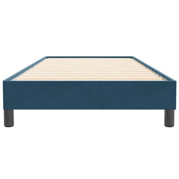Box Spring легло без матрак Тъмно синьо 90x220 cm Кадифе