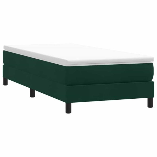 Box Spring Легло без матрак Тъмнозелено 80x220 cm Кадифе