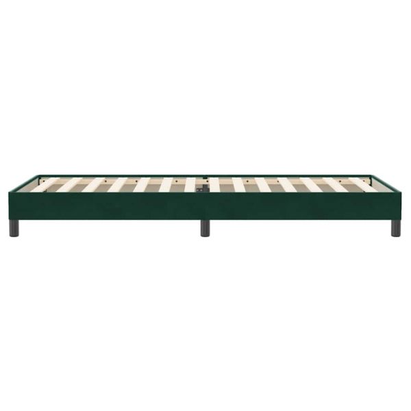 Box Spring Легло без матрак Тъмнозелено 80x220 cm Кадифе