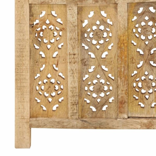 Ръчно резбован параван, 5 панела, 200x165 cм, манго масив