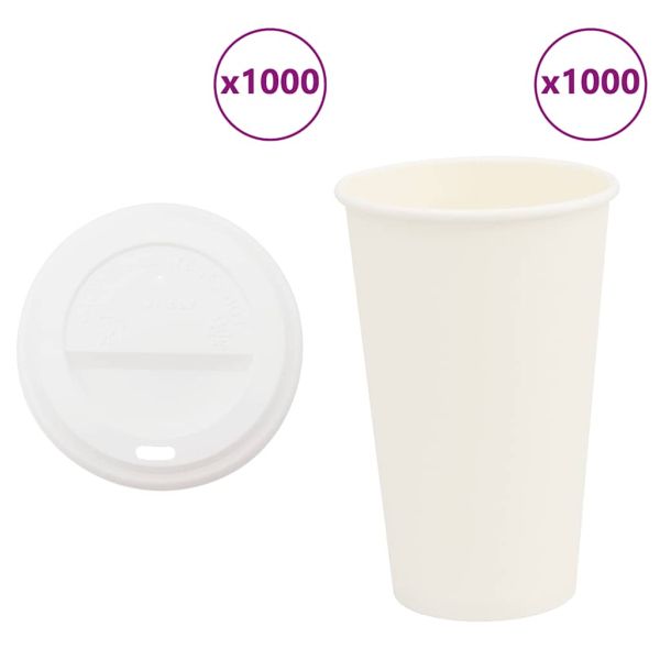 хартиени чаши за кафе с капачки 1000 бр. 16oz 400ml