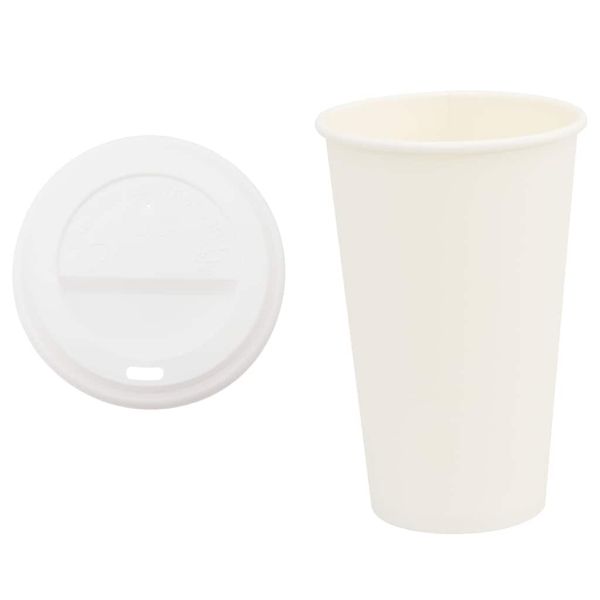 хартиени чаши за кафе с капачки 1000 бр. 16oz 400ml