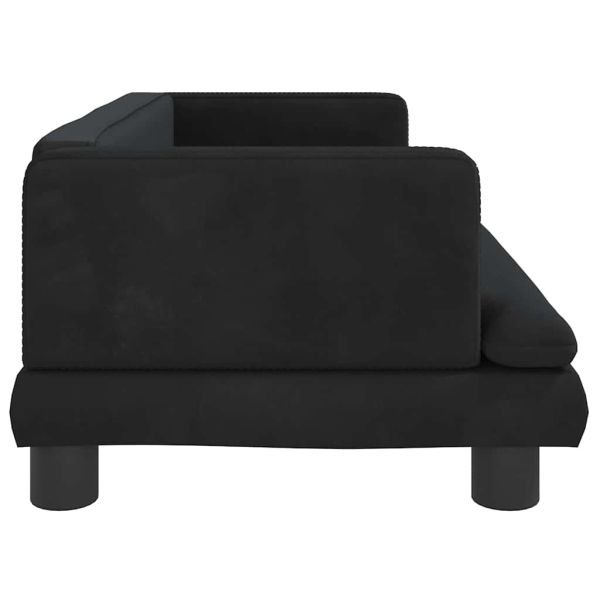 Кучешко легло черно 80x45x30 см кадифе