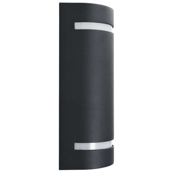 Фасадни аплици, 2 бр, 35 W, черни, полукръгли