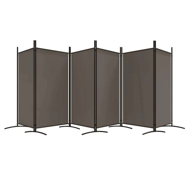 Параван за стая, 6 панела, антрацит, 520x180 cм, текстил