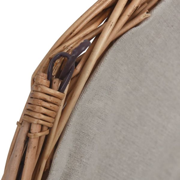 286987 Firewood Basket with Handle 57x46,5x52 cm Brown Willow