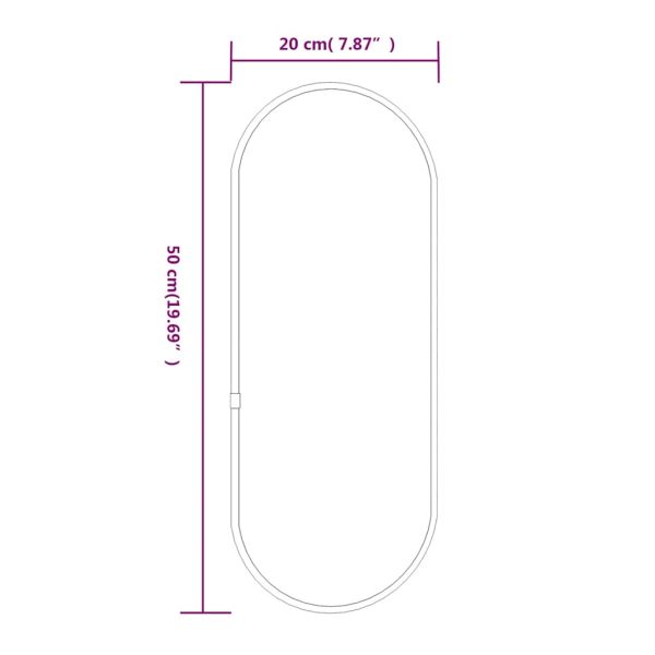 Стенно огледало злато 50x20 см овално