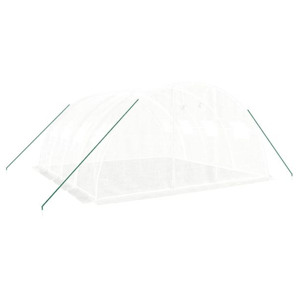 Оранжерия със стоманена рамка, бяла, 16 м², 4x4x2 м