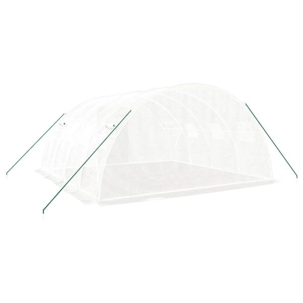 Оранжерия със стоманена рамка, бяла, 16 м², 4x4x2 м