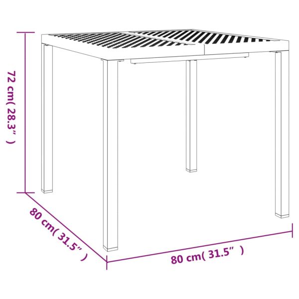Градинска маса антрацит 80x80x72 cм стомана