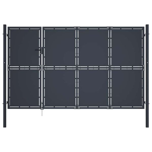 Градинска порта от стомана 350x175 см, антрацит
