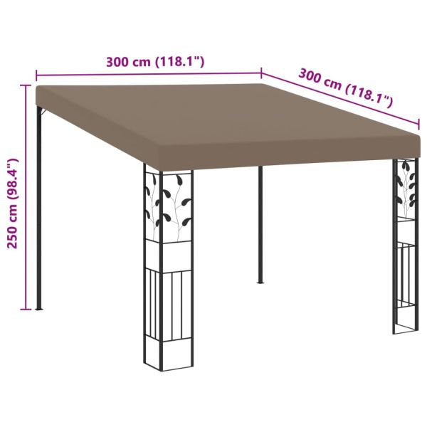 Шатра за стенен монтаж, 3x3x2,5 м, таупе