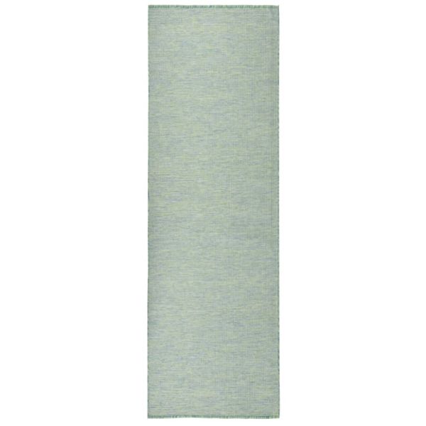 Градински плоскотъкан килим, 80x250 см, тюркоазен