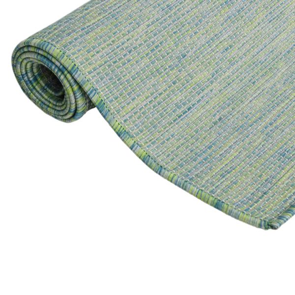 Градински плоскотъкан килим, 80x250 см, тюркоазен