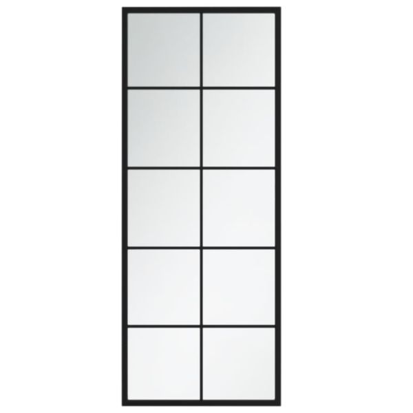 Стенни огледала, 2 бр, черни, 100x40 см, метал