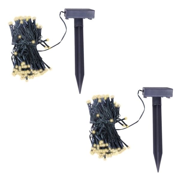 274770 LED соларни стринг лампички 2 бр топло бяло