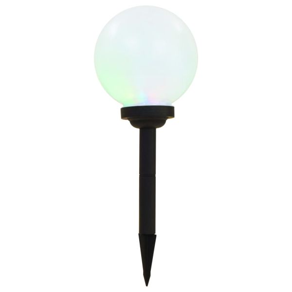 Външни соларни лампи 6 бр LED сферични 20 см RGB
