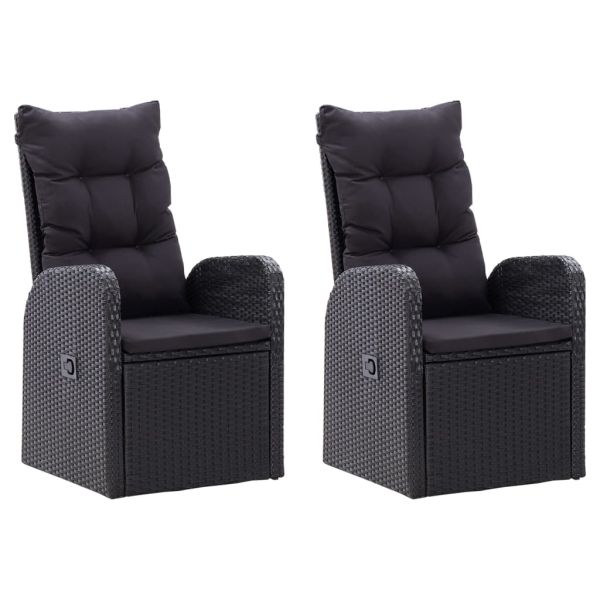 Градински трапезен комплект, 5 части, черен