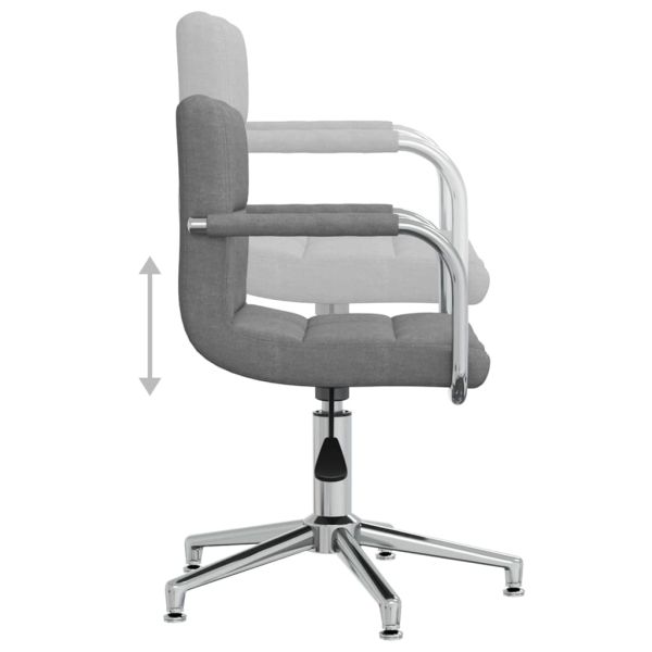 Въртящ се трапезен стол, светлосив, текстил