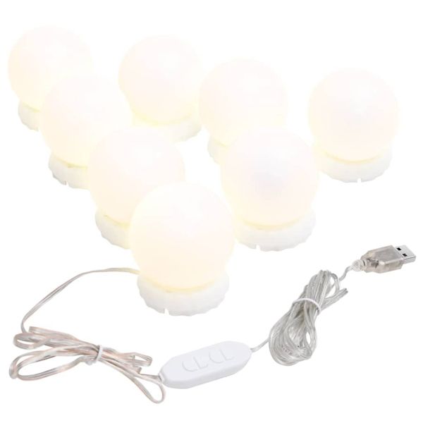 Огледало с LED лампи, 40x20 см, овално, стъкло