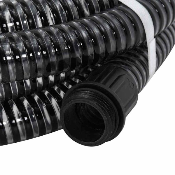 Смукателен маркуч с месингови съединители черен 1,1" 25 м PVC