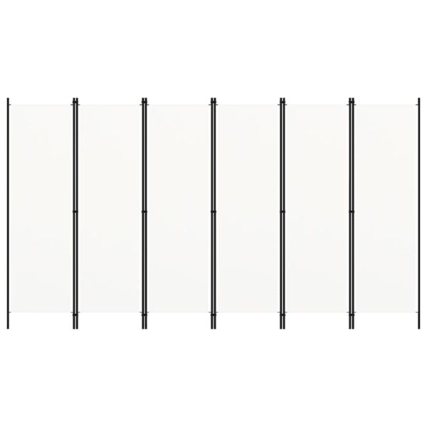 Параван за стая, 6 панела, бял, 300x180 cм