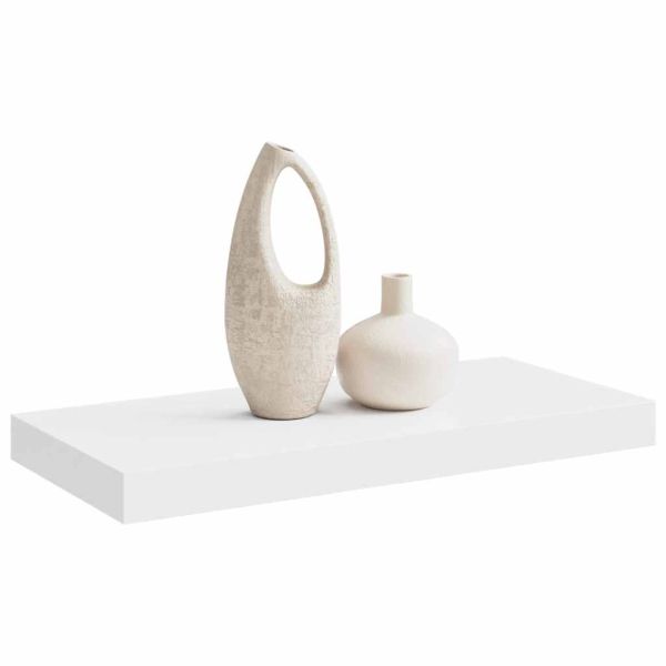 Окачен стенен рафт, бял, 50x23,5x3,8 см, МДФ