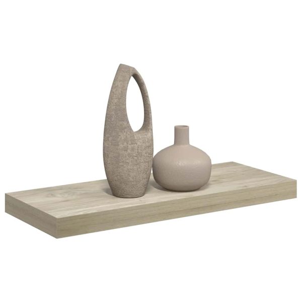 Окачен стенен рафт, дъб, 60x23,5x3,8 см, МДФ
