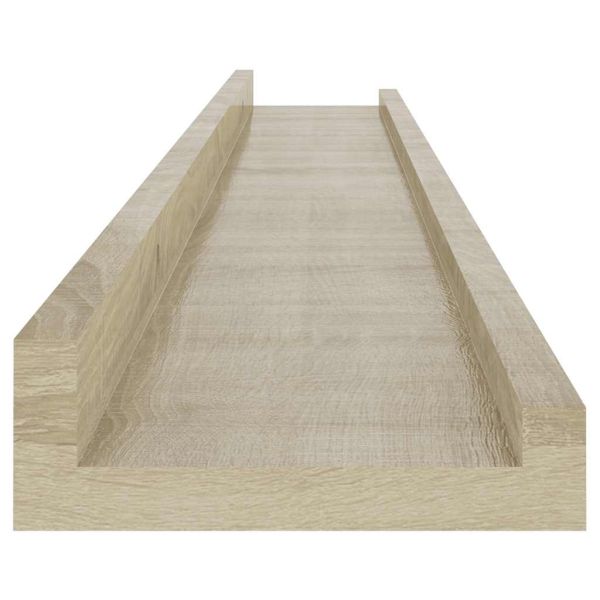 Стенни рафтове, 2 бр., дъб сонома, 80x9x3 см