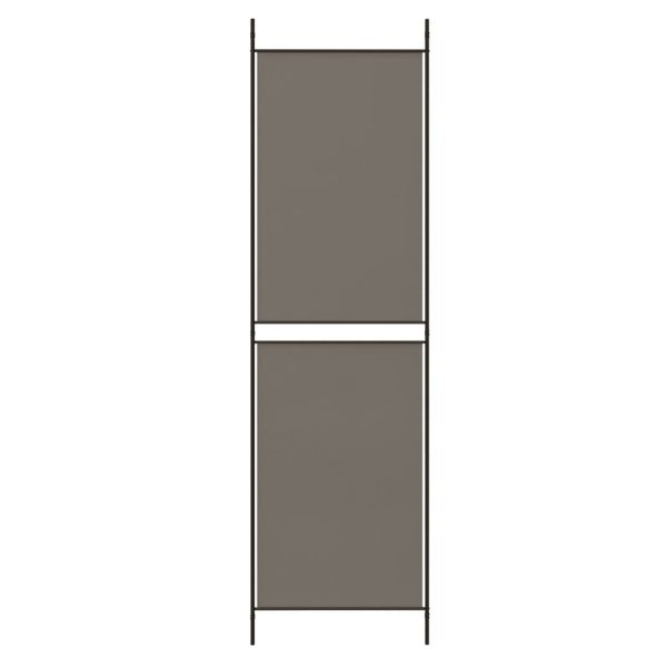 Параван за стая, 5 панела, антрацит, 250x200 cм, текстил