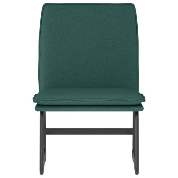 Стол шезлонг, тъмнозелен, 52x75x76 см, текстил