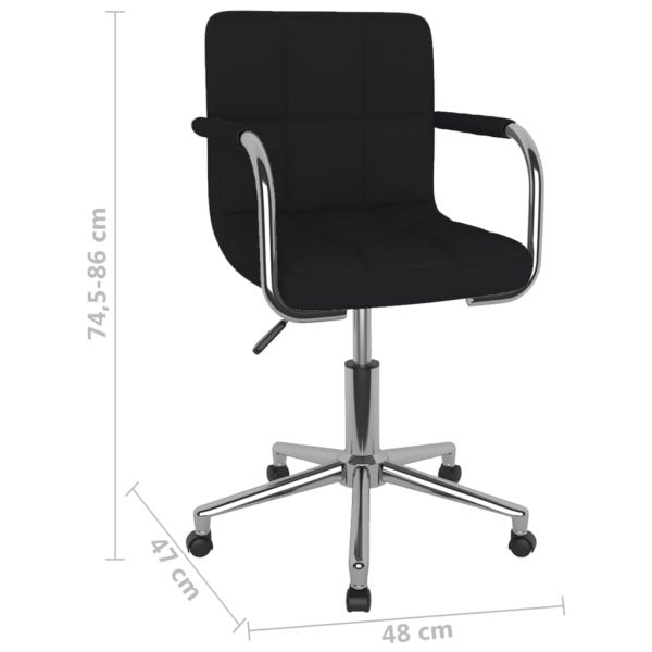 Въртящ се офис стол, черен, текстил