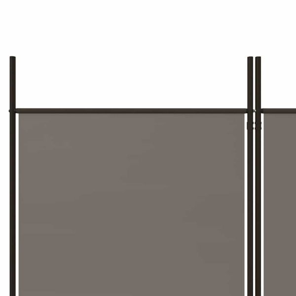 Параван за стая, 4 панела, антрацит, 200x220 cм, текстил