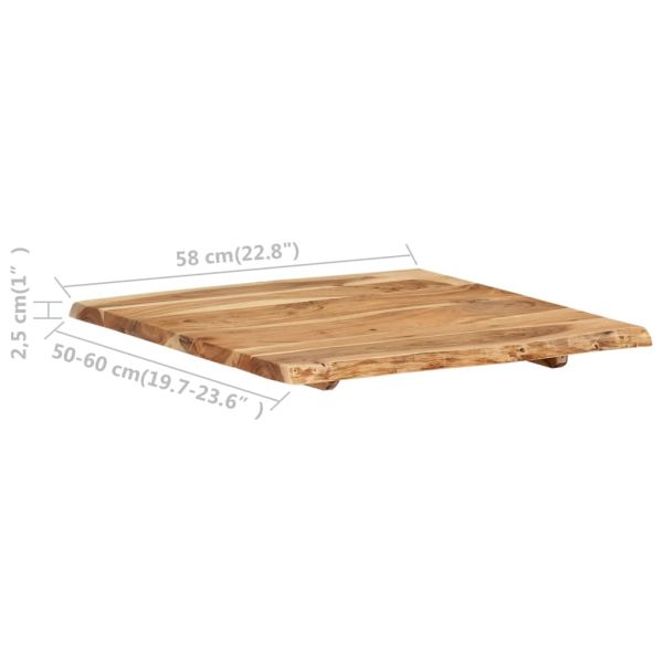 Плот за маса, акациево дърво масив, 58x(50-60)x2,5 cм