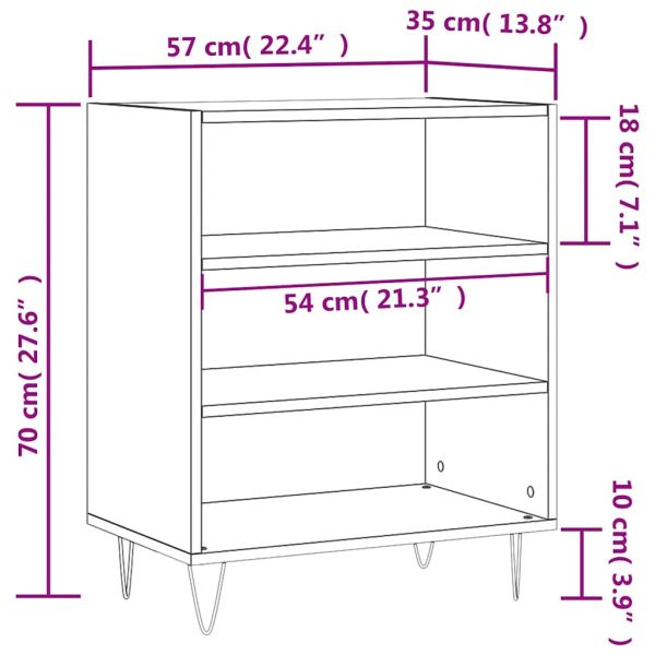 Бюфет черен 57x35x70 см инженерно дърво