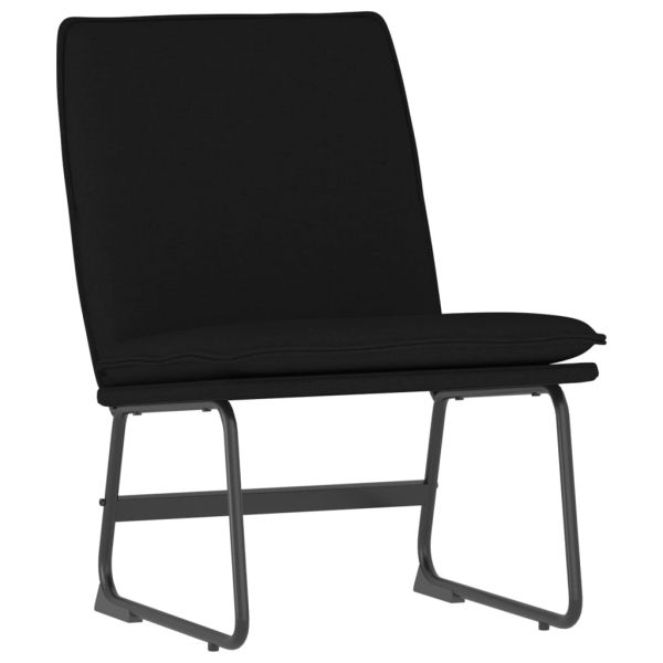 Стол шезлонг, черен, 52x75x76 см, текстил