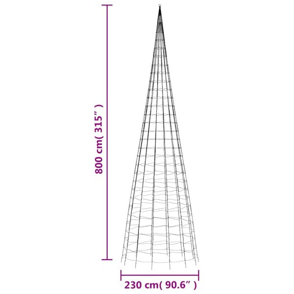 LED коледна елха 3000 LED студено бяло 800 см