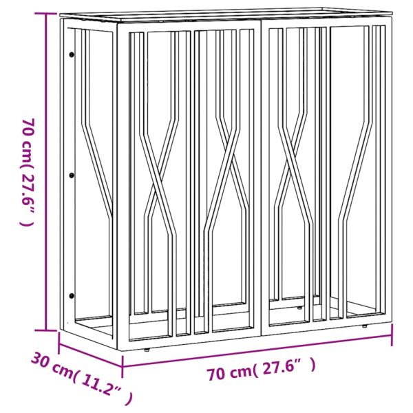 Конзолна маса сребро 70x30x70 см неръждаема стомана и стъкло